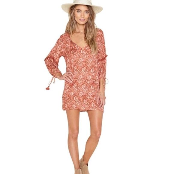 Amuse Society Costello Fringe Mini Dress Small - Picture 3 of 9